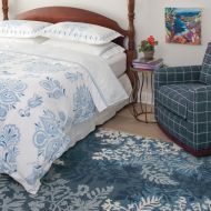 Company C: Garden Damask Rug Blue