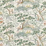 Scalamandre: Kelmescott  Hand Block Print SC 0002 16590 Leaf on Ivory