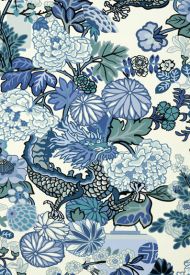 Schumacher: Chiang Mai Dragon Wallcovering 5001062 China Blue
