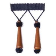 *Highland Court: Saratoga Trimmings 4 3/4" Fringe Wooden Toggle Indigo 78070H - 193