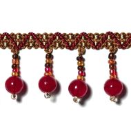 Highland Court: Sherman Oaks Trimmings 1 3/4" Fringe Glass Beaded Ruby 78088H-337
