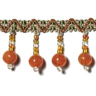 Highland Court: Sherman Oaks Trimmings 1 3/4" Fringe Glass Beaded Tangerine 78088H-35