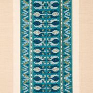 Schumacher: Sandor Stripe Embroidery 79832 Peacock