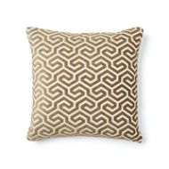 Schumacher: Ming Fret Velvet 18" Pillow SO7310204 Bronze